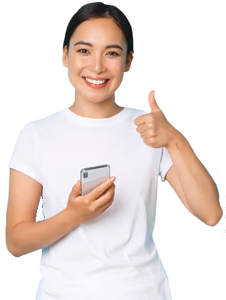 Skontaktuj się z dr Jarkiem korepetycje matematyka fizyka online – zadowolona uczennica z telefonem